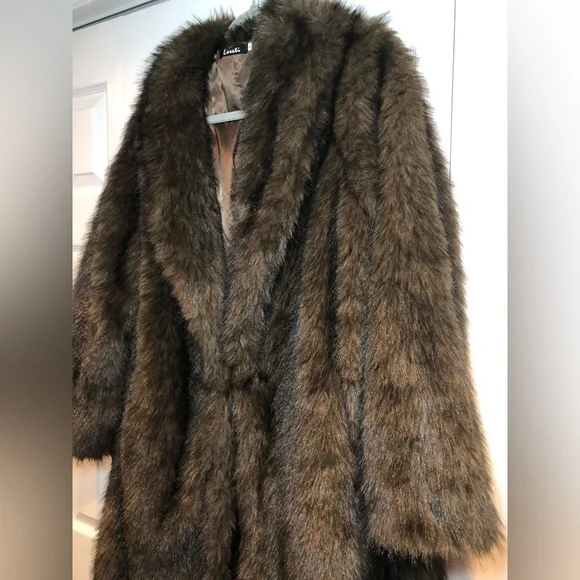 NWOT Women Faux Fur Coat Warm Mid Long Furry Long Sleeve Fluffy Outerwear Shaggy - Picture 3 of 10